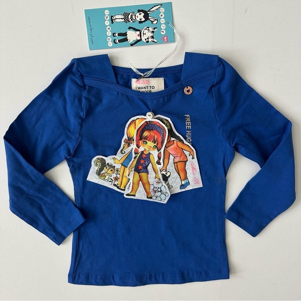 Mim-pi Blue Long Sleeve Kids Shirt Size 4 years (104)